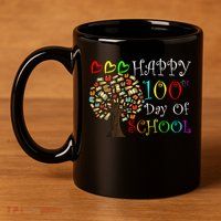 100th Day Of School Educational Tree 11oz C Handle Ceramic Mug