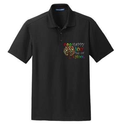 100th Day Of School Educational Tree Dry Zone Grid Polo