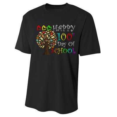 100th Day Of School Educational Tree Performance Sprint T-Shirt