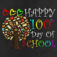 100th Day Of School Educational Tree Golf Towel