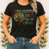 100th Day Of School Educational Tree Womens T-Shirt