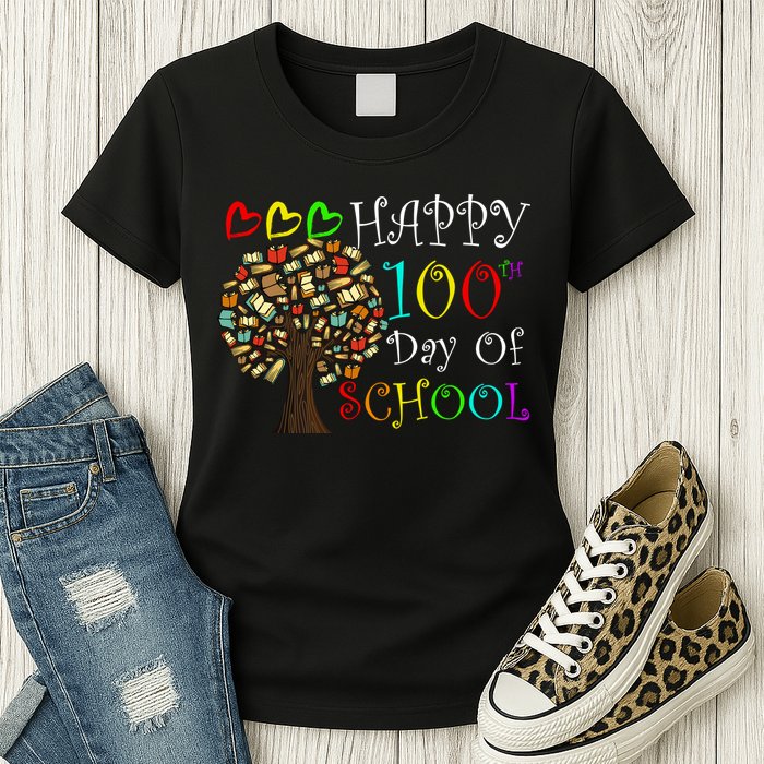 100th Day Of School Educational Tree Womens T-Shirt
