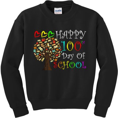 100th Day Of School Educational Tree Kids Sweatshirt