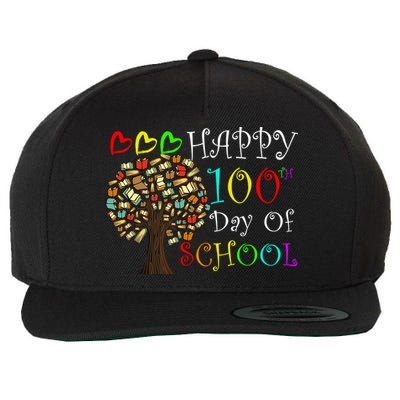 100th Day Of School Educational Tree Wool Snapback Cap