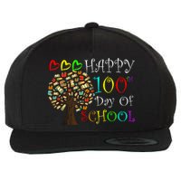 100th Day Of School Educational Tree Wool Snapback Cap