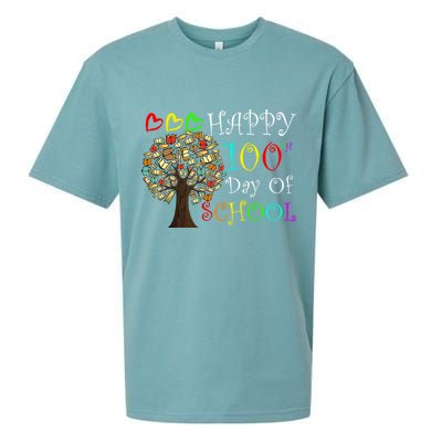 100th Day Of School Educational Tree Sueded Cloud Jersey T-Shirt