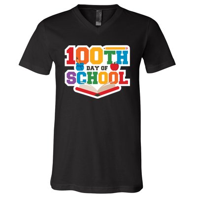 100th School Day V-Neck T-Shirt