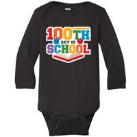 100th School Day Baby Long Sleeve Bodysuit