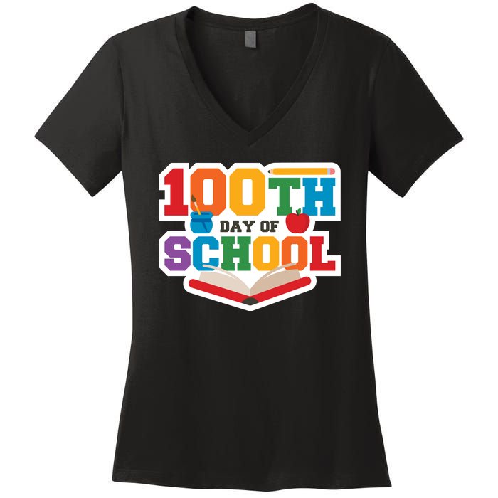 100th School Day Women's V-Neck T-Shirt