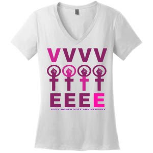 100th Women Vote Anniversary Women's V-Neck T-Shirt