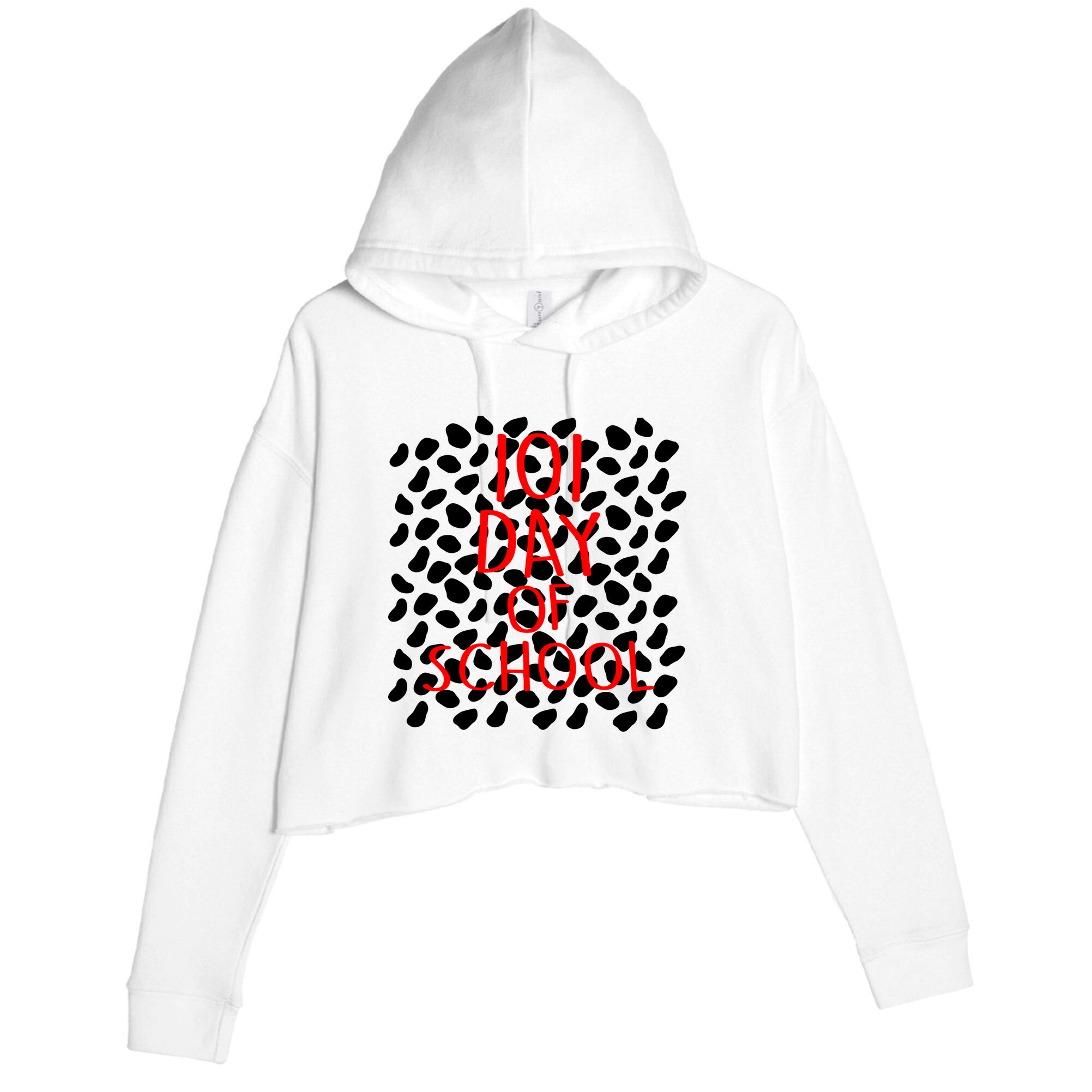 101 Day of School Crop Fleece Hoodie