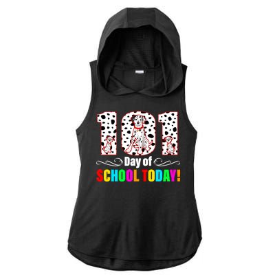 101 Days Of School Dalmatian Dog Cute Ladies PosiCharge Tri-Blend Wicking Draft Hoodie Tank