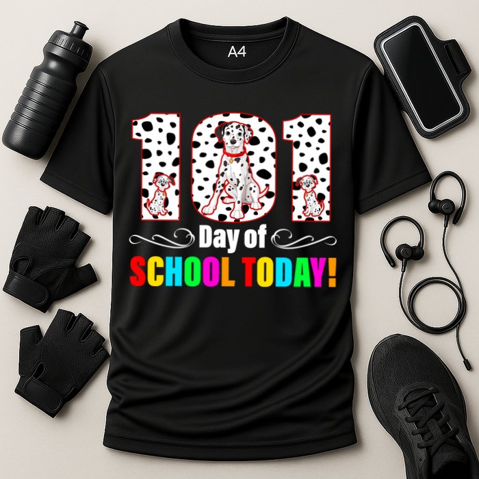 101 Days Of School Dalmatian Dog Cute Cooling Performance Crew T-Shirt