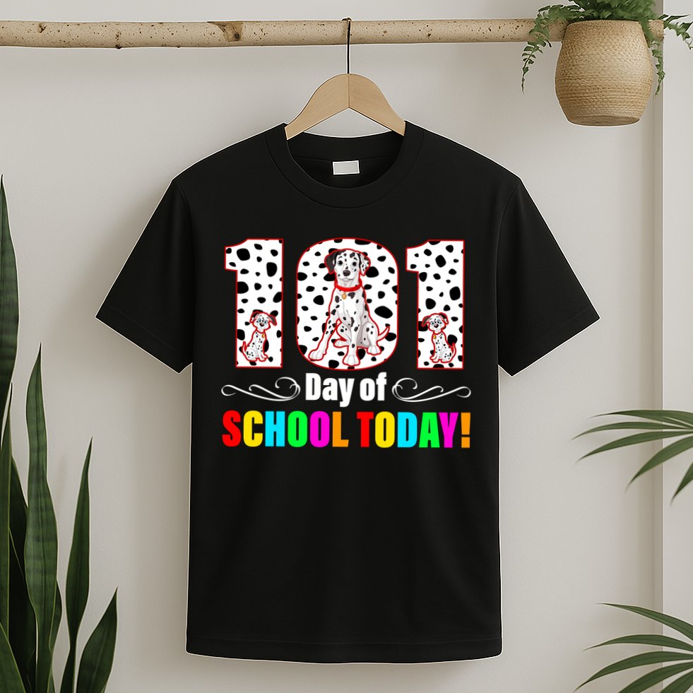 101 Days Of School Dalmatian Dog Cute T-Shirt
