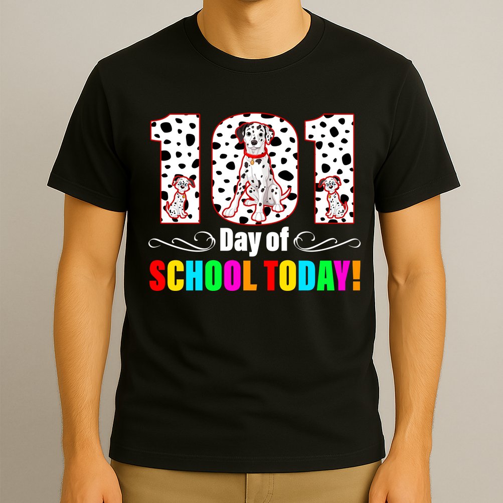 101 Days Of School Dalmatian Dog Cute T-Shirt