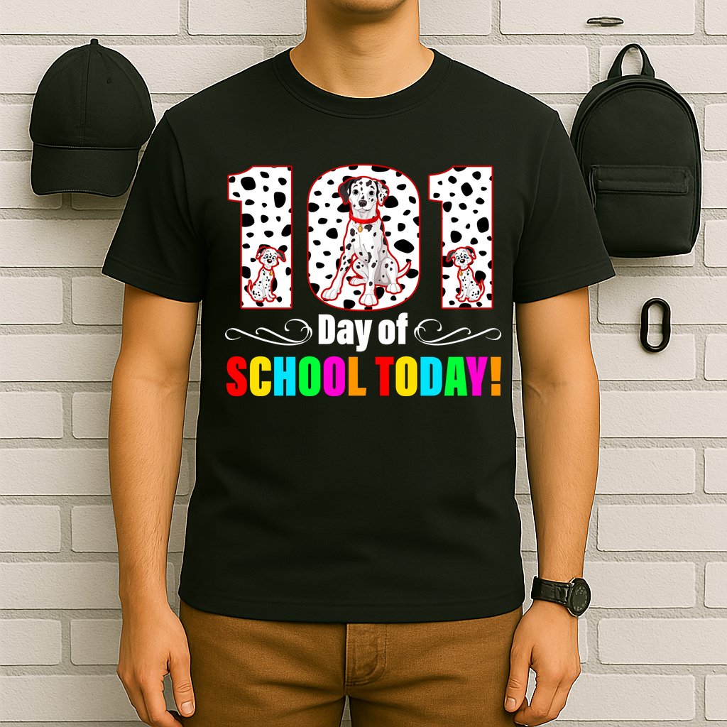 101 Days Of School Dalmatian Dog Cute T-Shirt