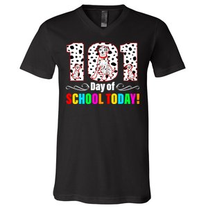 101 Days Of School Dalmatian Dog Cute V-Neck T-Shirt