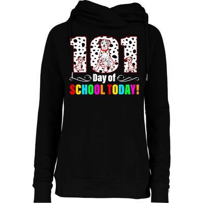 101 Days Of School Dalmatian Dog Cute Womens Funnel Neck Pullover Hood