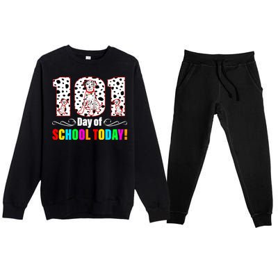 101 Days Of School Dalmatian Dog Cute Premium Crewneck Sweatsuit Set