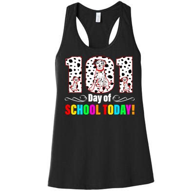 101 Days Of School Dalmatian Dog Cute Women's Racerback Tank