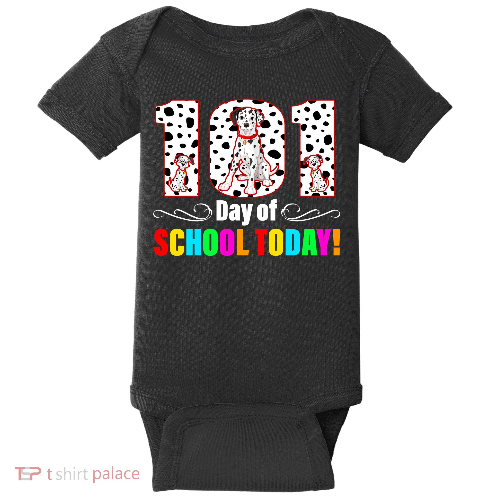 101 Days Of School Dalmatian Dog Cute Baby Bodysuit