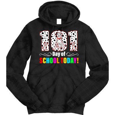 101 Days Of School Dalmatian Dog Cute Tie Dye Hoodie