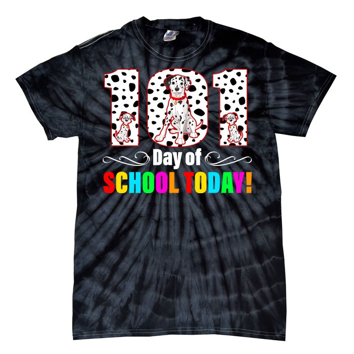 101 Days Of School Dalmatian Dog Cute Tie-Dye T-Shirt