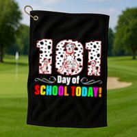 101 Days Of School Dalmatian Dog Cute Golf Towel