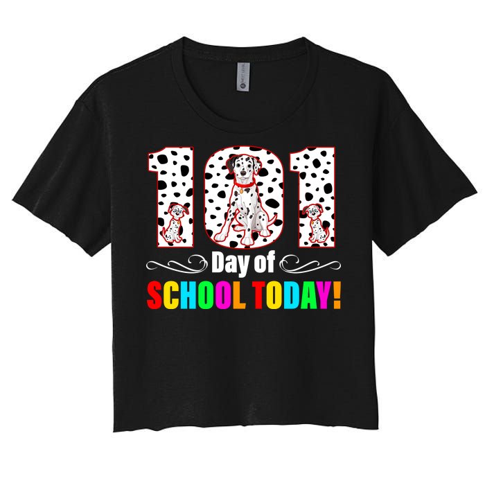 101 Days Of School Dalmatian Dog Cute Women's Crop Top Tee