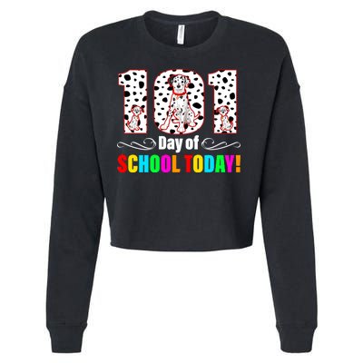 101 Days Of School Dalmatian Dog Cute Cropped Pullover Crew