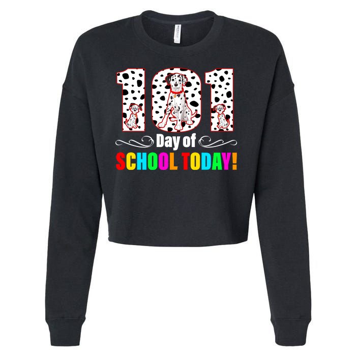 101 Days Of School Dalmatian Dog Cute Cropped Pullover Crew