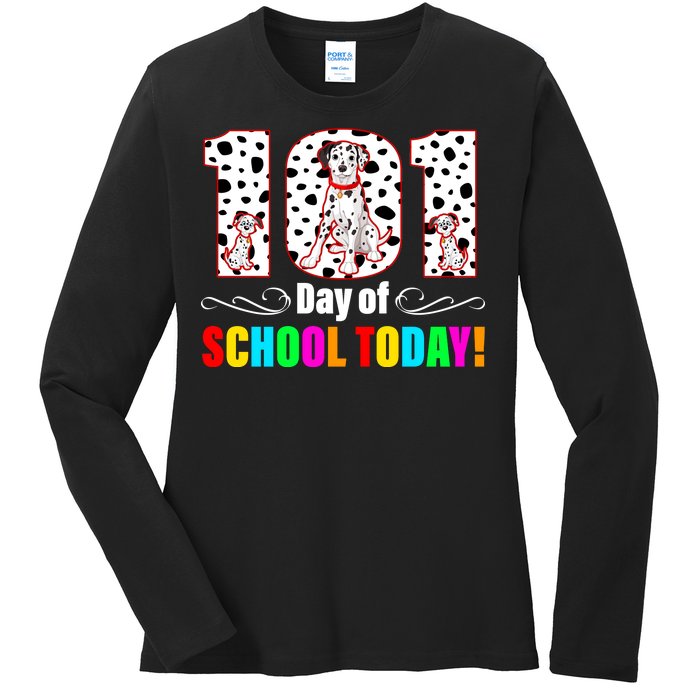 101 Days Of School Dalmatian Dog Cute Ladies Long Sleeve Shirt