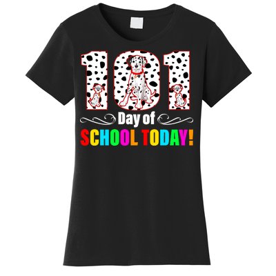 101 Days Of School Dalmatian Dog Cute Women's T-Shirt