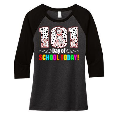 101 Days Of School Dalmatian Dog Cute Women's Tri-Blend 3/4-Sleeve Raglan Shirt