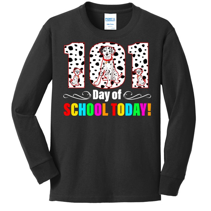 101 Days Of School Dalmatian Dog Cute Kids Long Sleeve Shirt