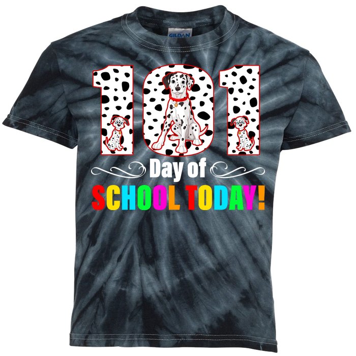 101 Days Of School Dalmatian Dog Cute Kids Tie-Dye T-Shirt