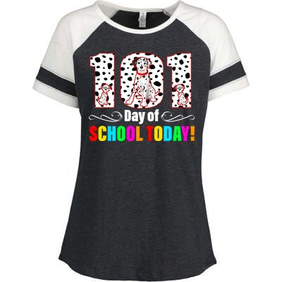 101 Days Of School Dalmatian Dog Cute Enza Ladies Jersey Colorblock Tee