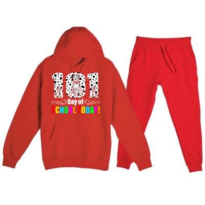 101 Days Of School Dalmatian Dog Cute Premium Hooded Sweatsuit Set