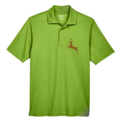 Wordy Reindeer Christmas Men's Origin Performance Pique Polo