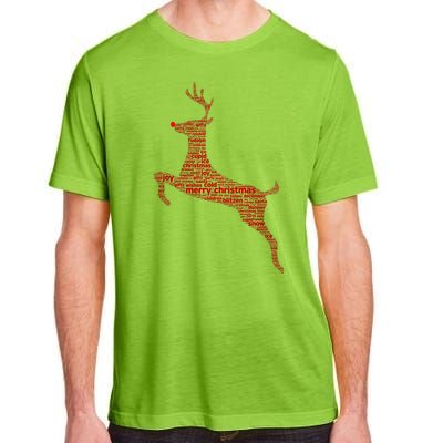 Wordy Reindeer Christmas Adult ChromaSoft Performance T-Shirt