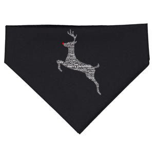 Wordy Reindeer Christmas USA-Made Doggie Bandana