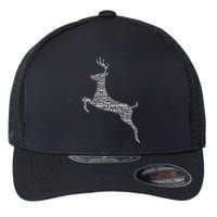 Wordy Reindeer Christmas Flexfit Unipanel Trucker Cap