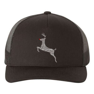 Wordy Reindeer Christmas Yupoong Adult 5-Panel Trucker Hat