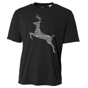 Wordy Reindeer Christmas Cooling Performance Crew T-Shirt