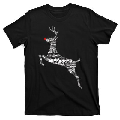 Wordy Reindeer Christmas T-Shirt