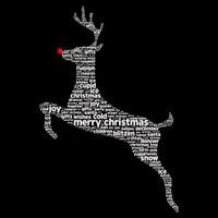 Wordy Reindeer Christmas Button