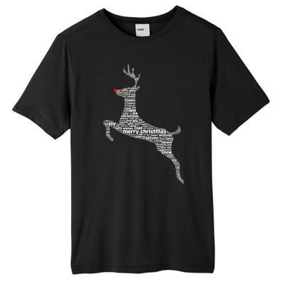 Wordy Reindeer Christmas Tall Fusion ChromaSoft Performance T-Shirt