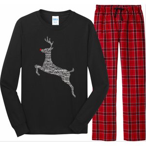 Wordy Reindeer Christmas Long Sleeve Pajama Set