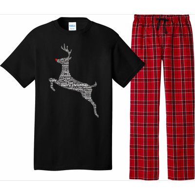 Wordy Reindeer Christmas Pajama Set