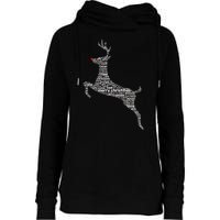 Wordy Reindeer Christmas Womens Funnel Neck Pullover Hood